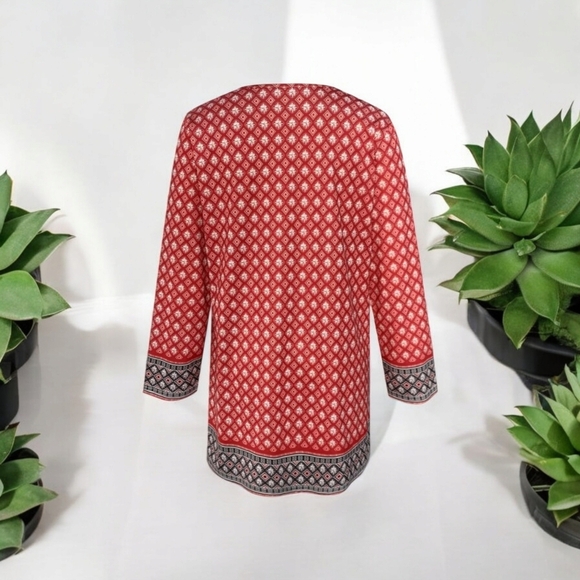 New!  Boho Kimono Vest, Tribal Print, Lightweight, Open Front, Casual Size large - Picture 5 of 9